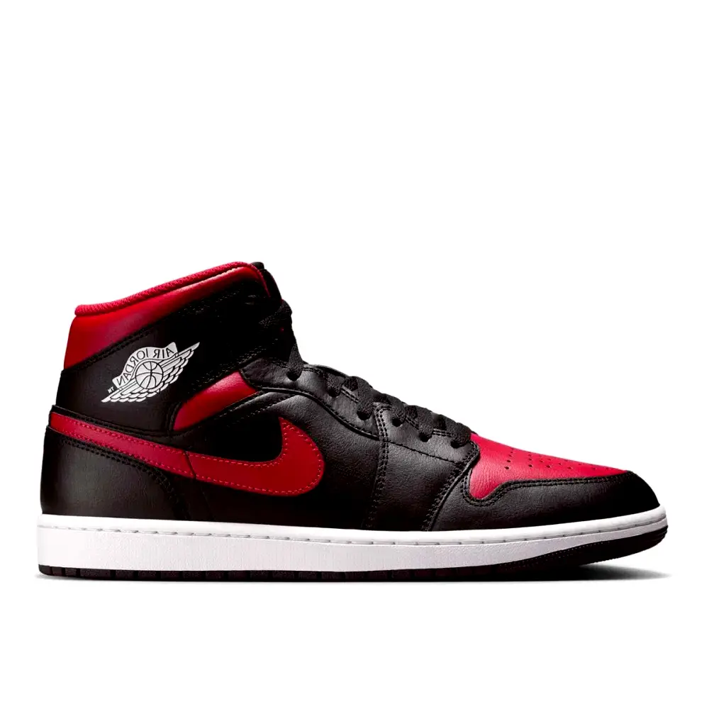 Men's sports shoes Air Jordan 1 Mid Sneakers Black Red - DQ8426-067