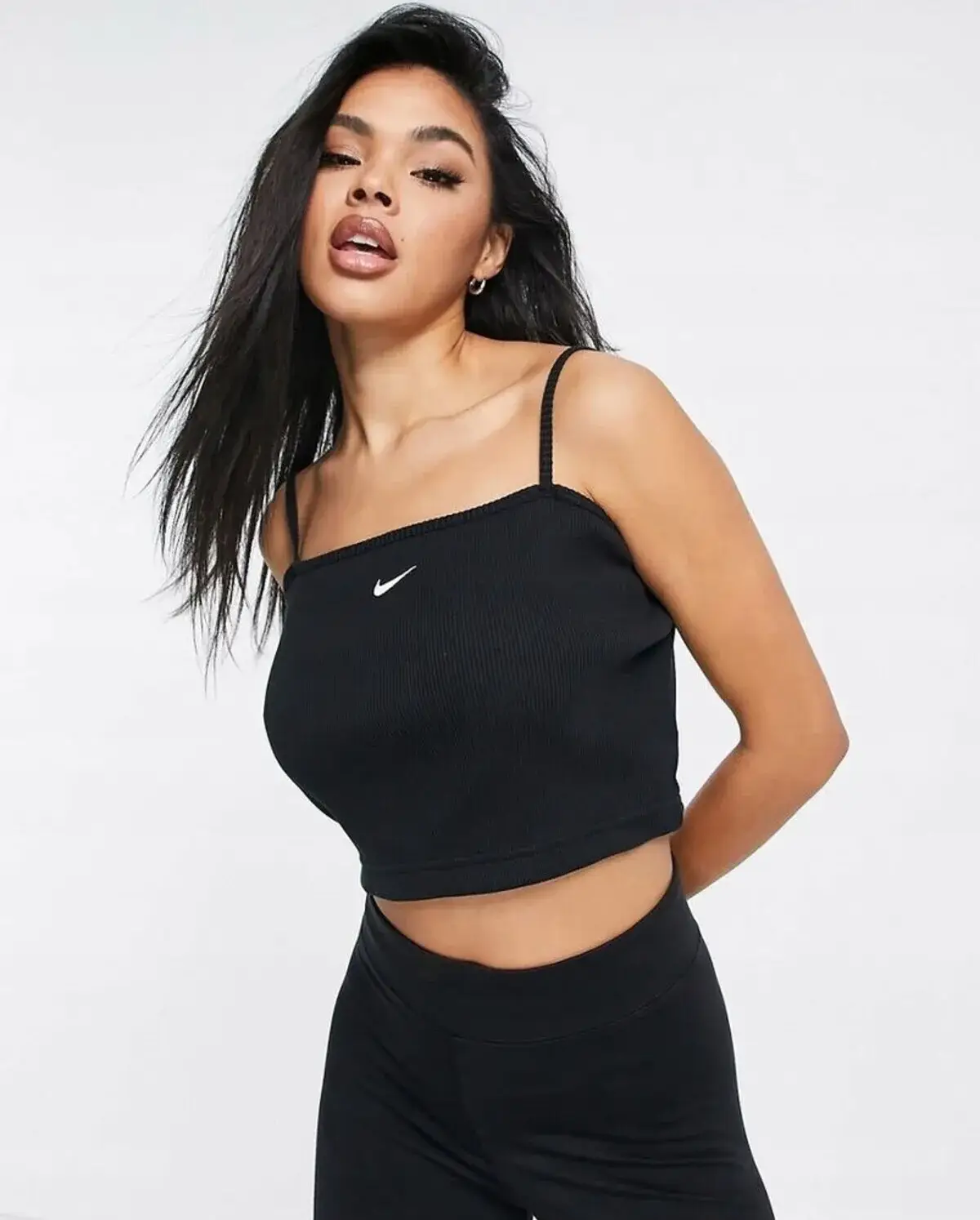 Koszulka damska Nike Essential Rib Crop Top Wmns Czarna